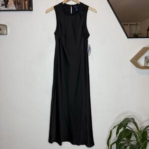 New Scoop Midi Tank‎ Dress Black Sleeveless Minimalist Lightweight Women's Small